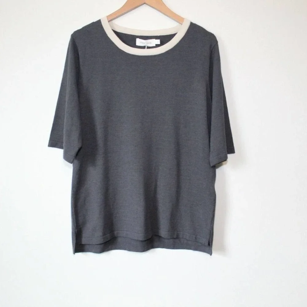 NWT MER SEA Anywear Light Short Sleeve Sweater Top Chambray Blue Gray XL H12932 - Picture 3 of 12